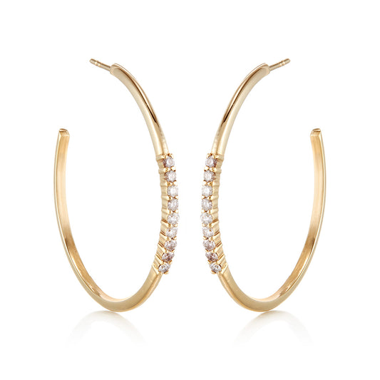 Diamond Tennis Hoop Earrings
